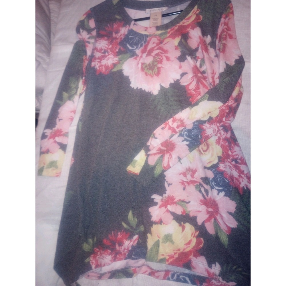 Philosophy Large Long‎ Sleeve Floral Pattern Long Length Shirt/Dress